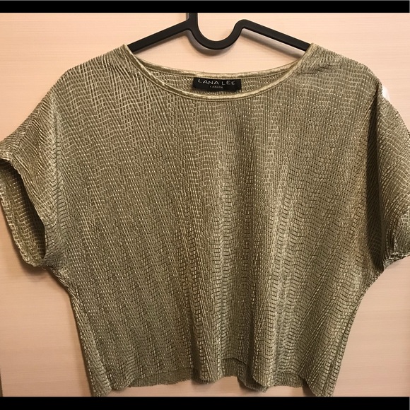 Vintage Cinched Sage Green Cropped Shirt - Picture 4 of 4